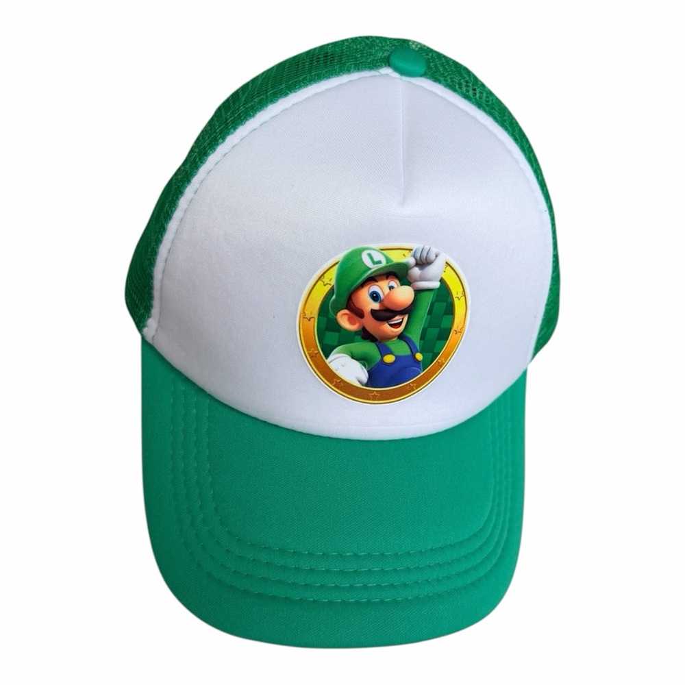 Luigi Style Trucker Hat | Green Gaming Cap | Unisex | New